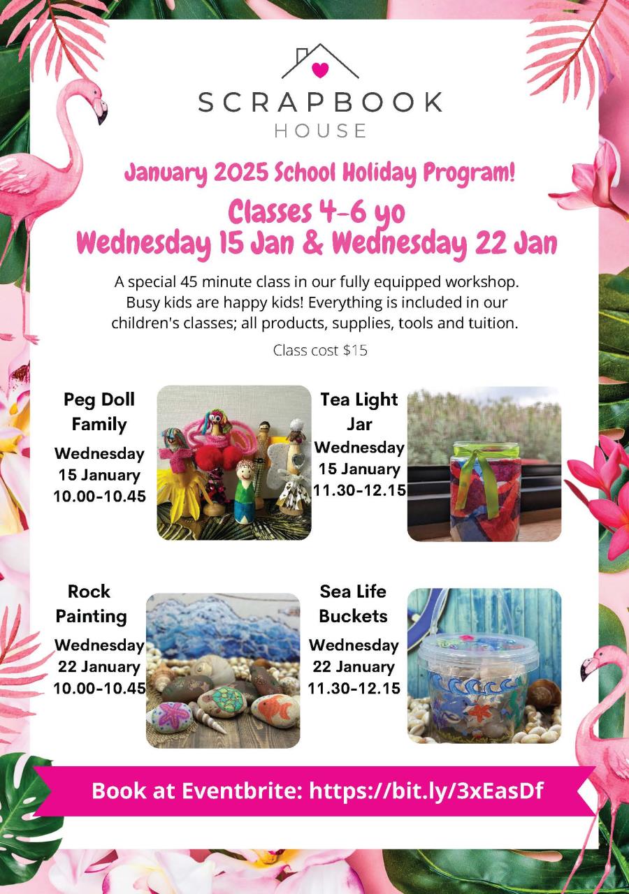 Scrapbook House School Holiday Program 4-6 Year Old